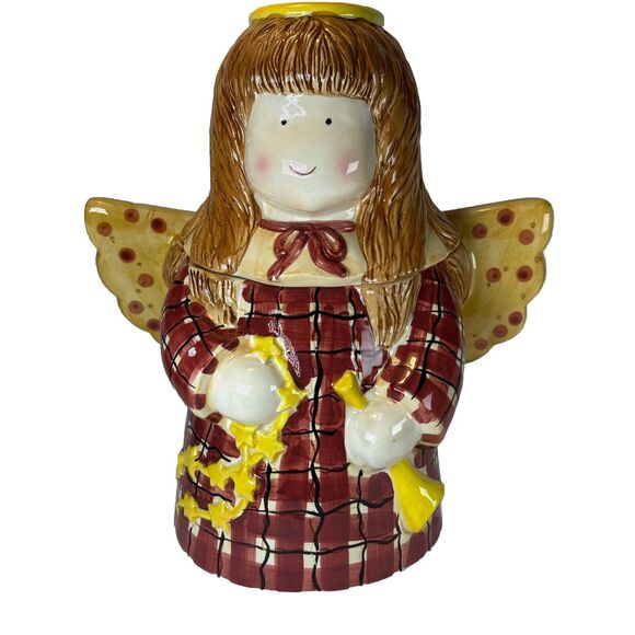 Sakura Debbie Mumm 1998 Cookie Jar Gathering Of Angels Earthenware Hand Painted - Picture 1 of 7